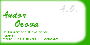 andor orova business card